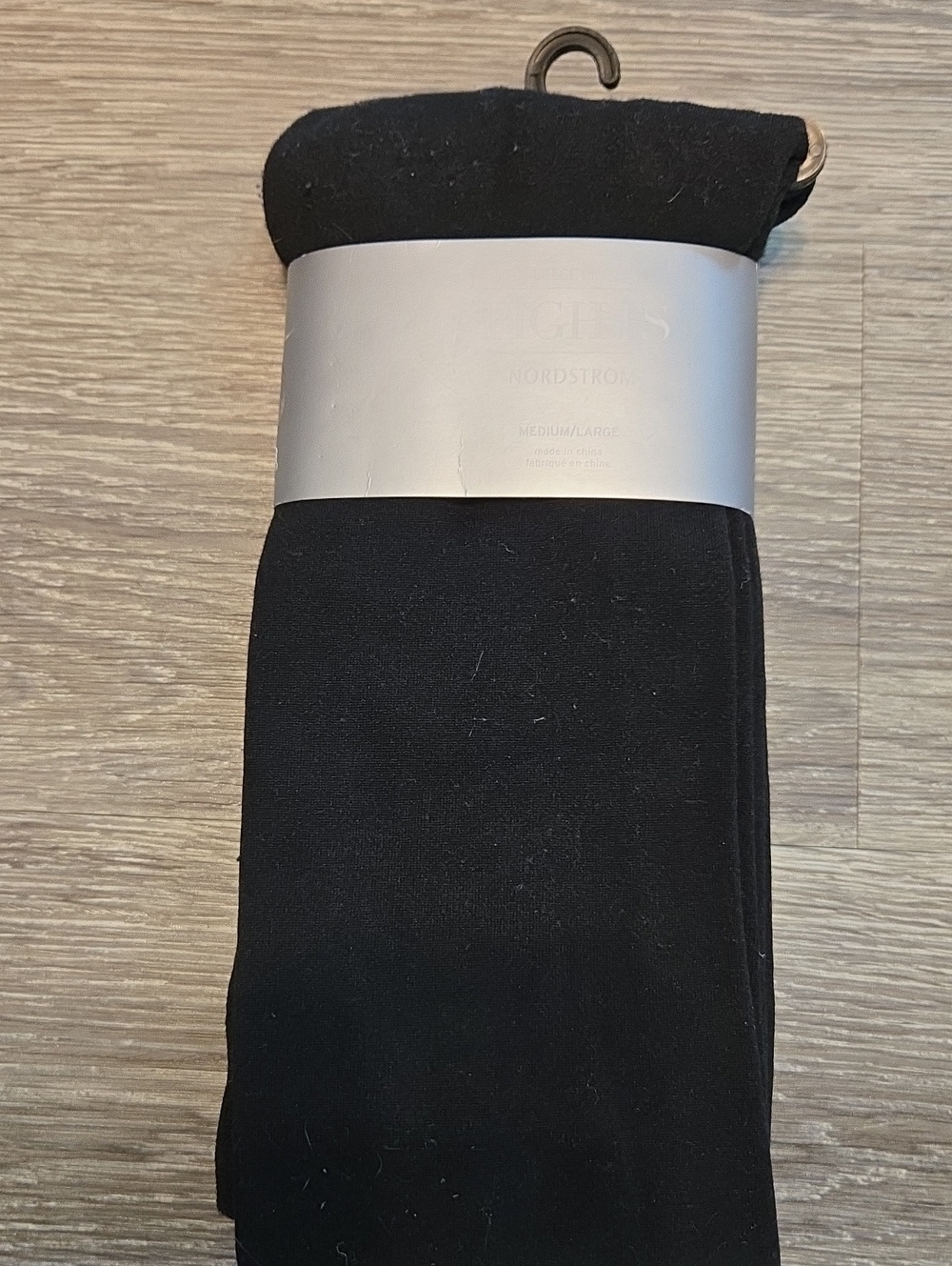 NWT Black Nordstrom Fleece Lined Tights M/L